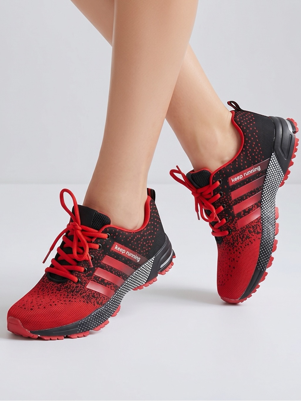 KEEP‎ Running red and black running shoes lace up Light weight eu size 43 us 9